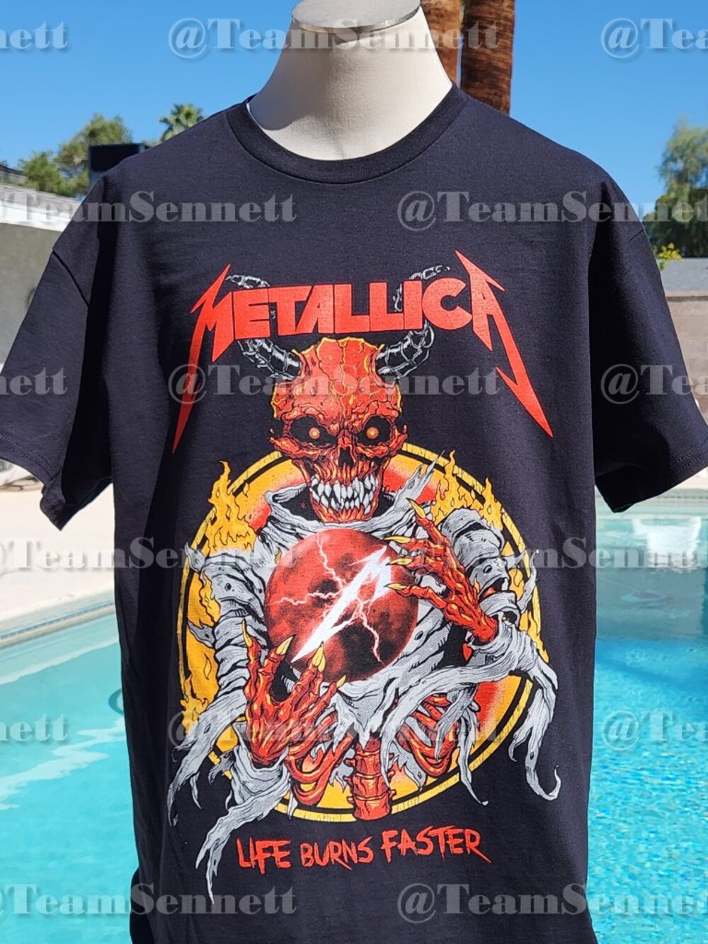 Metallica Sphere Shirt / Life Burns Faster Skull / Las Vegas Residency 2026